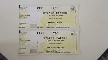 Photo : Propose à vendre Billets de concert CONCERT MYLENE FARMER - ZENITH DE TOULOUSE LUNDI 18 MAI 2009