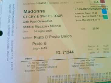 Photo : Propose à vendre Billets de concert MADONNA MILANO 14-07 - MILANO