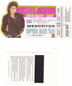 Photo : Propose à vendre Billet de concert CONCIERTO MICHAEL JACKSON - LOND 1988