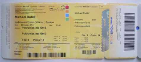 Photo : Propose à vendre Billet de concert BIGLIETTO MICHAEL BUBLE' FORUM DI ASSAGO - FORUM DI ASSAGO