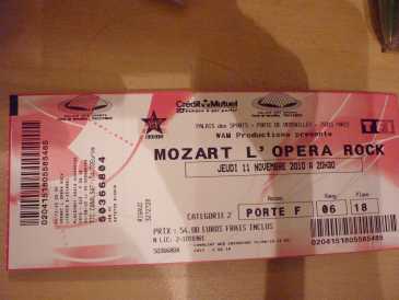 Photo : Propose à vendre Billet de concert MOZART L'OPERA ROCK - PARIS