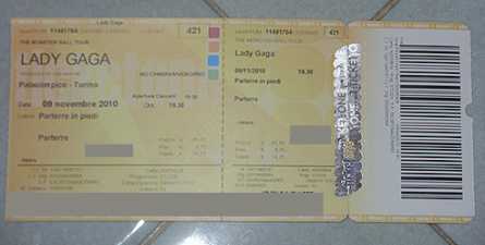 Photo : Propose à vendre Billets de concert LADY GAGA - TORINO