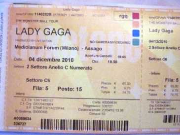 Photo : Propose à vendre Billet de concert LADY GAGA - MILANO