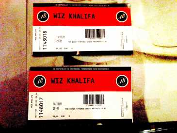 Photo : Propose à vendre Billet de concert WIZ KHALIFA - BRUXELLES