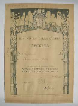 Photo : Propose à vendre Médaille BREVETTO DELLA MEDAGLIA INTERALLEATA / ANNO 1924 - Médaille militaire - Entre 1917 et 1939
