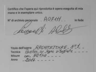 Photo : Propose à vendre Acrylique LANZARETTI / ARCHITETTURE N. 1 / ACRILICO SU LEGNO - Contemporain