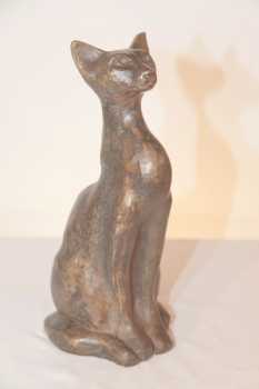Photo : Propose à vendre Statue Bronze - CHAT EGYPTIEN - Contemporain