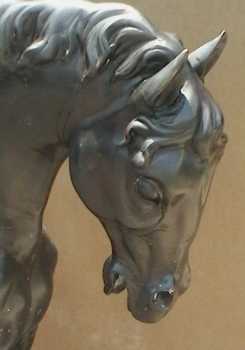 Photo : Propose à vendre Statue Bronze - BRONZE SCULPTURE OF A MEDIUM-SIZED HORSE (11 HANDS - Contemporain