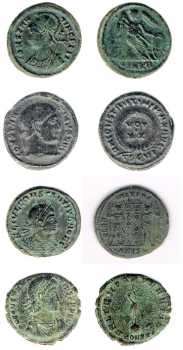 Photo : Propose à vendre Monnaie romaine 4 PIECES CONSTANTIN I ET CONSTANCE II CESAR