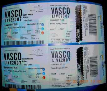 Photo : Propose à vendre Billets de concert VASCO ROSSI TOUR 22.06 - MILANO SAN SIRO