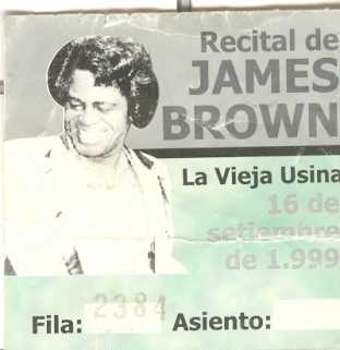 Photo : Propose à vendre Timbre / carte postale TICKET DE COLECCION DE JAMES BROWN - Musique
