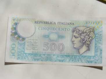 Photo : Propose à vendre Monnaie / pièce / billet 500 LIRE MERCURIO 14/02/1974 SERIE SOSTITUTIVA W03
