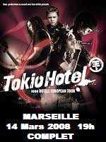 Photo : Propose à vendre Billets de concert VENDS PLACES  TOKIO HOTEL MARSEILLE LE 14 MARS 200 - LE DOME DE MARSEILLE