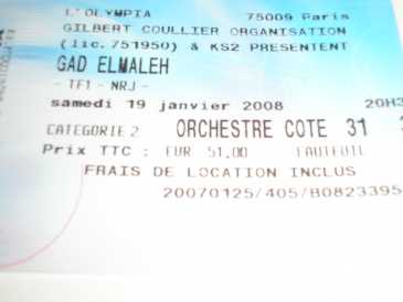 Photo : Propose à vendre Billet de concert SPECTACLE DE GAD ELMALEH 