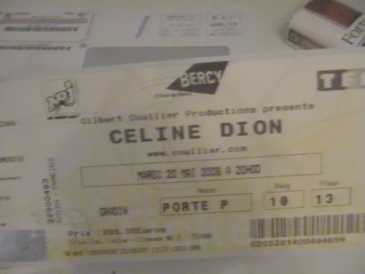 Photo : Propose à vendre Billet de concert CONCIERTO CELINE DION - BERVY PARIS