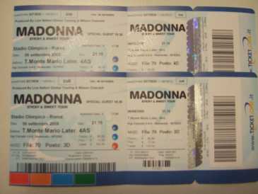 Photo : Propose à vendre Billets de concert VENDO 2 BIGLIETTI CONCERTO DI MADONNA - ROMA