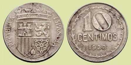 Photo : Propose à vendre Timbre / carte postale 10 CENTIMOS 1938 CASTELLON