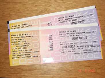 Photo : Propose à vendre Billets de concert LENNY KRAVITZ ET ASA - ARENES DE NIMES